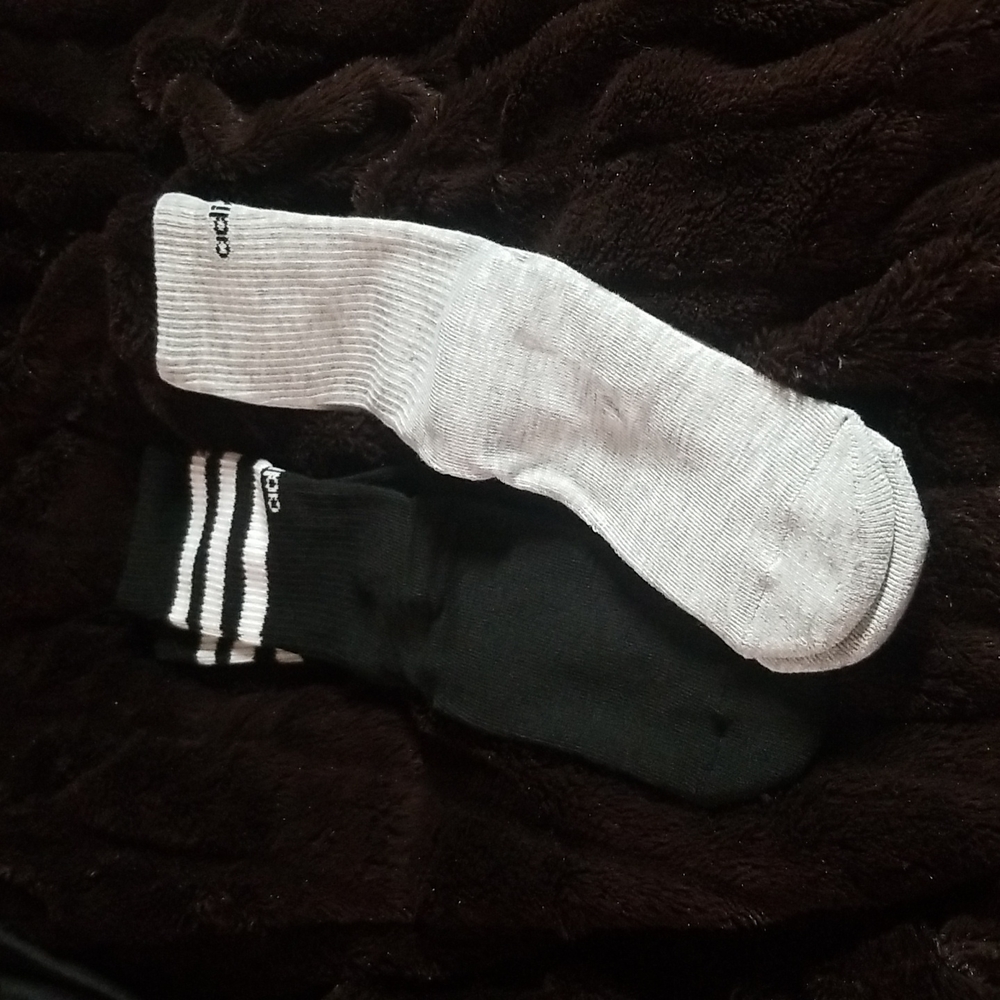 Adidas 3 pack crew socks sz. 5-10 black & gray - Picture 9 of 11